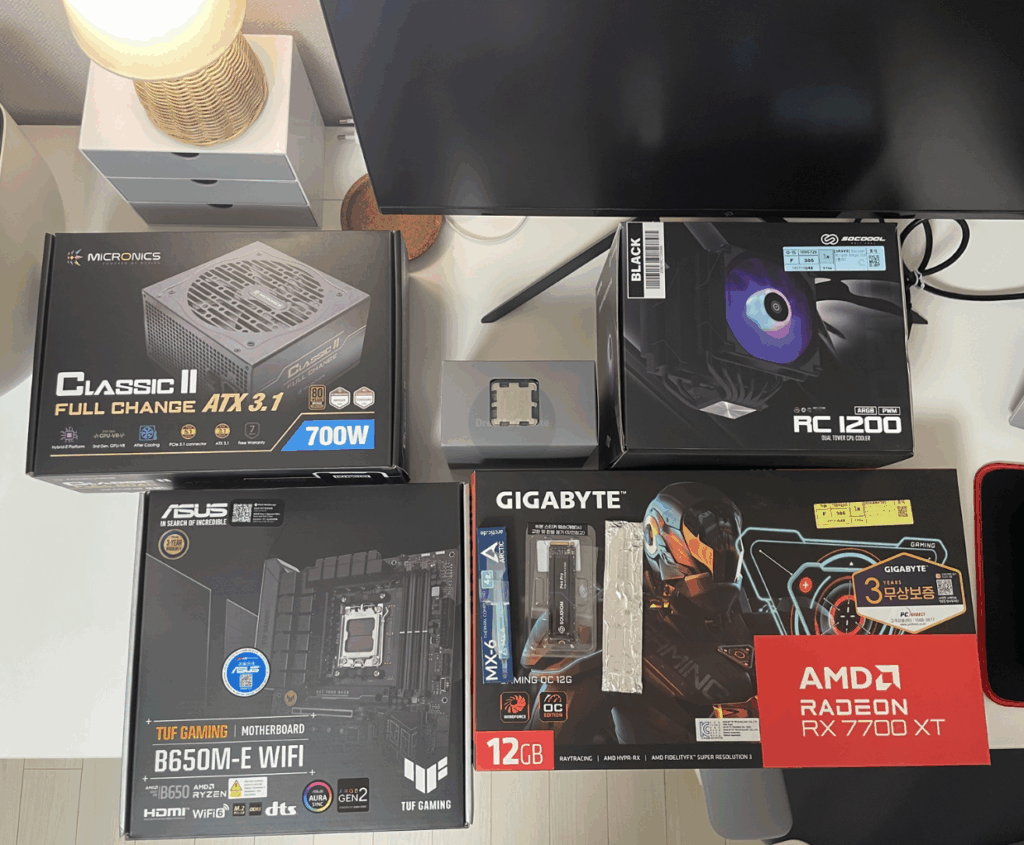 25년 1월 라라랜드 구성품 -  7500F, RX7700XT, ASUS TUF B650M-E