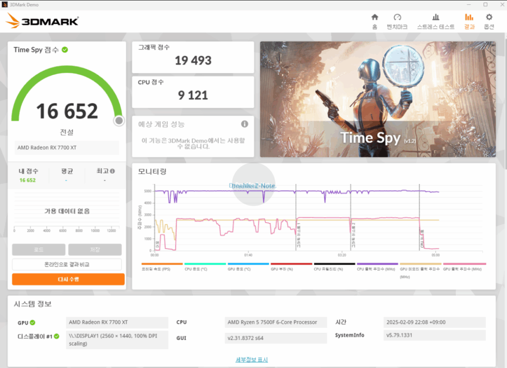 라데온 언더볼팅 rx7700xt - 벤치마크 2